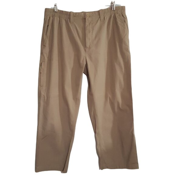 American Republic Mens Khaki Pants Elastic Waist Zippered Side Pocket 36 X 27 - Picture 4 of 7